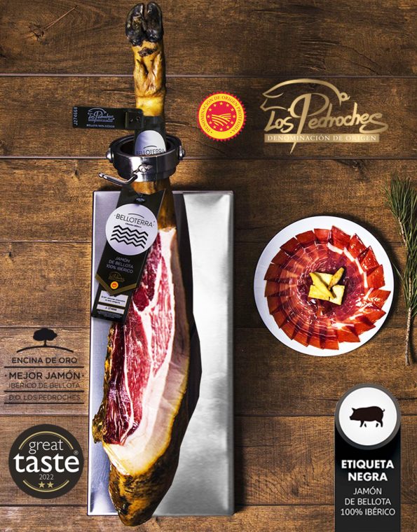 JAMON-DE-BELLOTA-100-IBERICO-DENOMINACION-DE-ORIGEN-ABIERTO