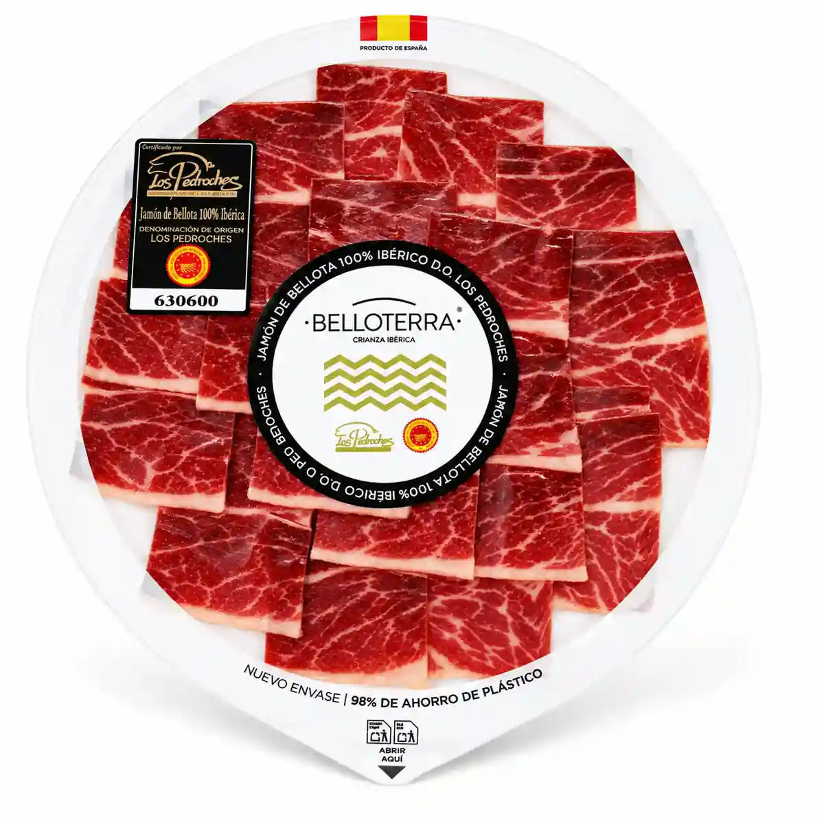 Jamón de bellota 100% ibérico DOP Los Pedroches loncheado a máquina