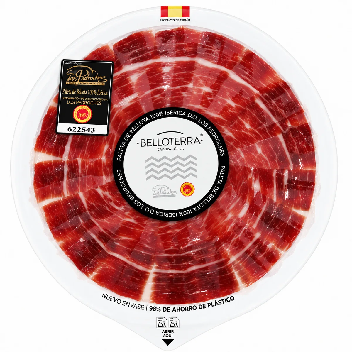 Paleta de Bellota 100% Ibérica D.O.P. Los Pedroches Belloterra cortada a cuchillo