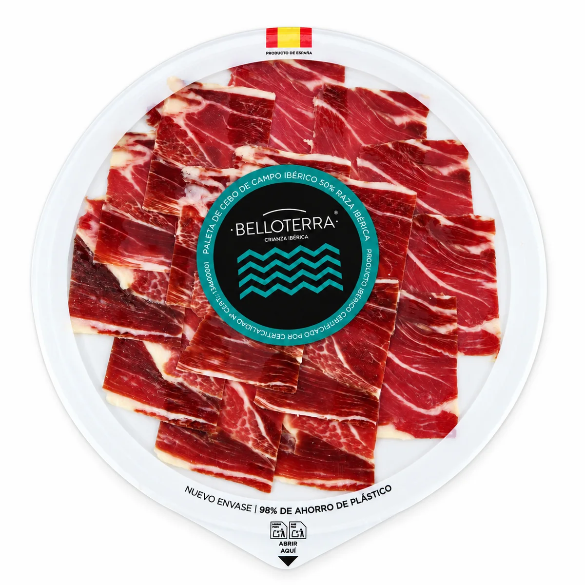 Paleta de Cebo de Campo Ibérico 50% Raza Ibérica Belloterra loncheada
