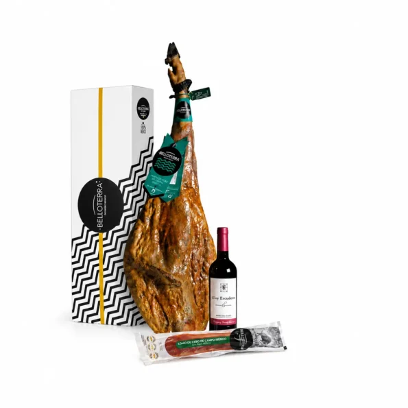 Lote de jamón ibérico, lomo y vino Eloy Escudero
